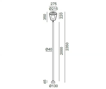 CALMAGGIORE 301.B5 - Metal garden lamp post by Il Fanale - view 3